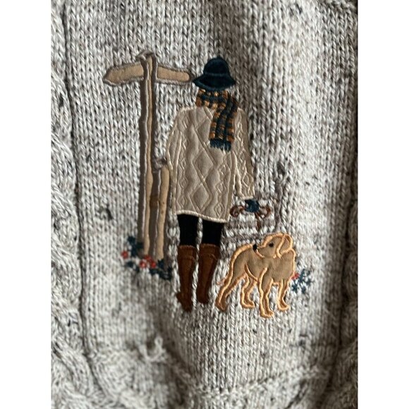 ACORN 90s Vintage Made in U.K New Wool Chucky Knit sweater Sz L - Picture 3 of 11